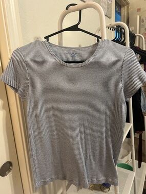 Brandy Melville Blue & White Striped Tee